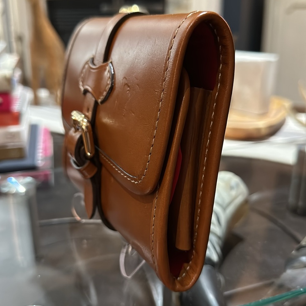 *HOLD* BOLDRINI SELLERIA Genuine Florentine Vacchetta Leather Cosmetics Bag - Picture 11 of 16